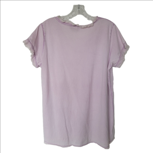 Purple Star Embellished Women's Short Sleeve Tee - Picture 5 of 5